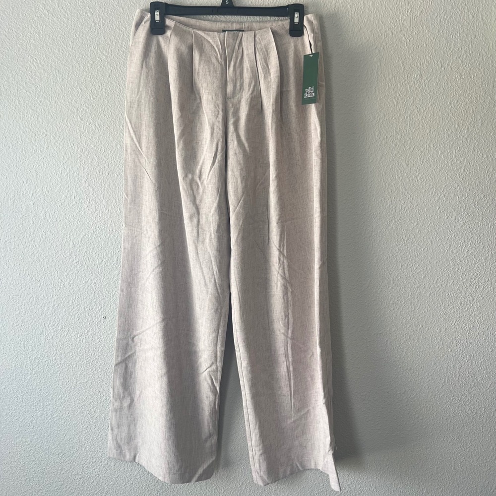 Wild Fable Pleated Wide Leg Trousers Beige Womens 0
